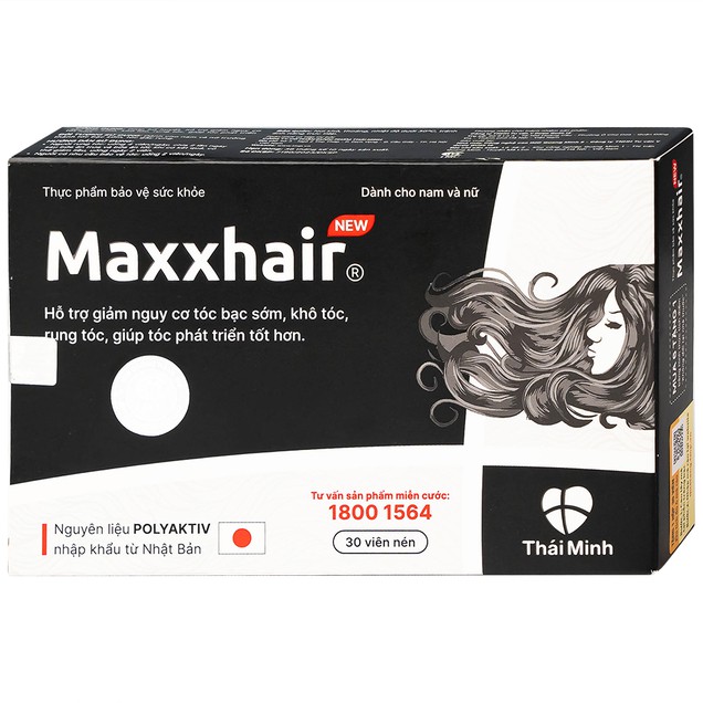 Viên uống Maxxhair New Thái Minh hỗ trợ tóc mọc chắc khỏe và giảm nguy cơ rụng tóc