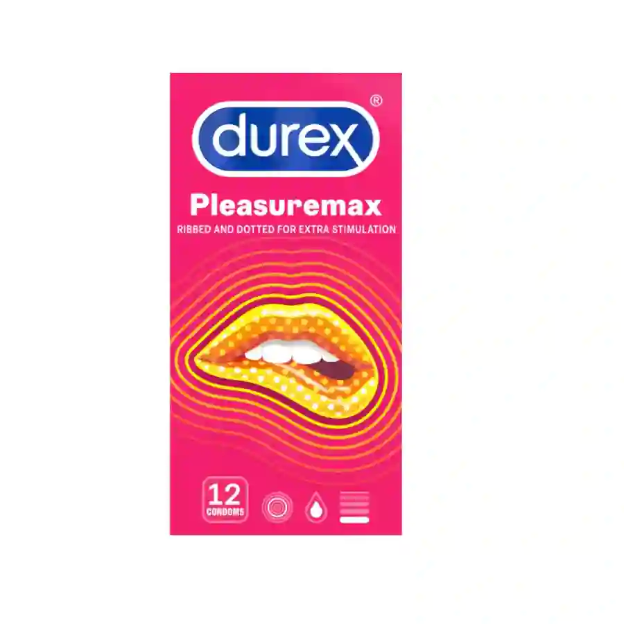 Bao cao su DUREX Pleasuremax có gân và hạt nổi dọc thân bao (hộp 12 cái)