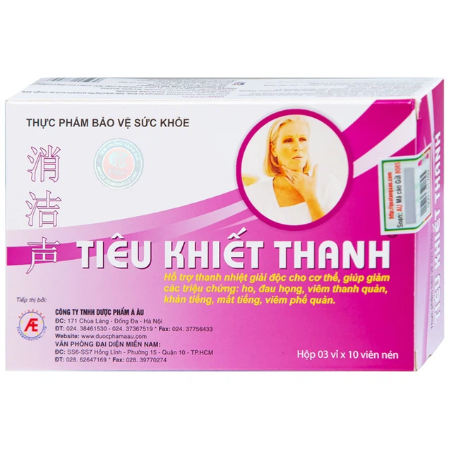 Viên uống Tiêu Khiết Thanh Á Âu hỗ trợ thanh nhiệt giải độc cho cơ thể, giảm ho, đau họng, khàn tiếng