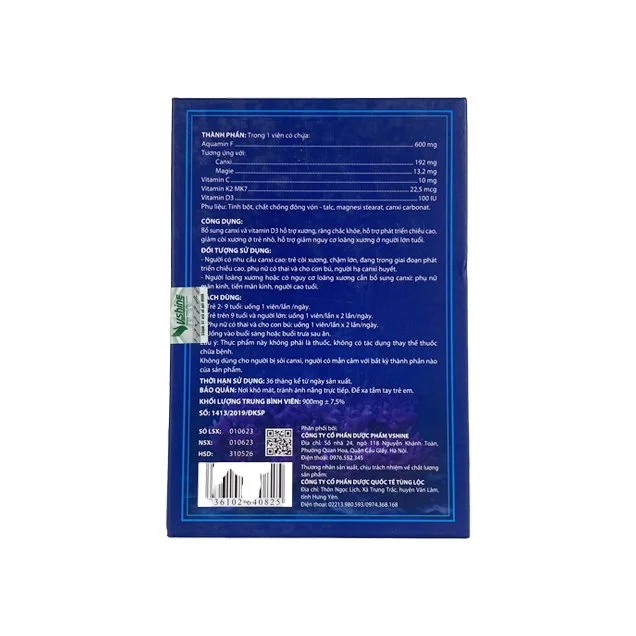 Aqua Calci S, hỗ trợ phát triển chiều cao, giảm còi xương , giúp xương chắc khoẻ