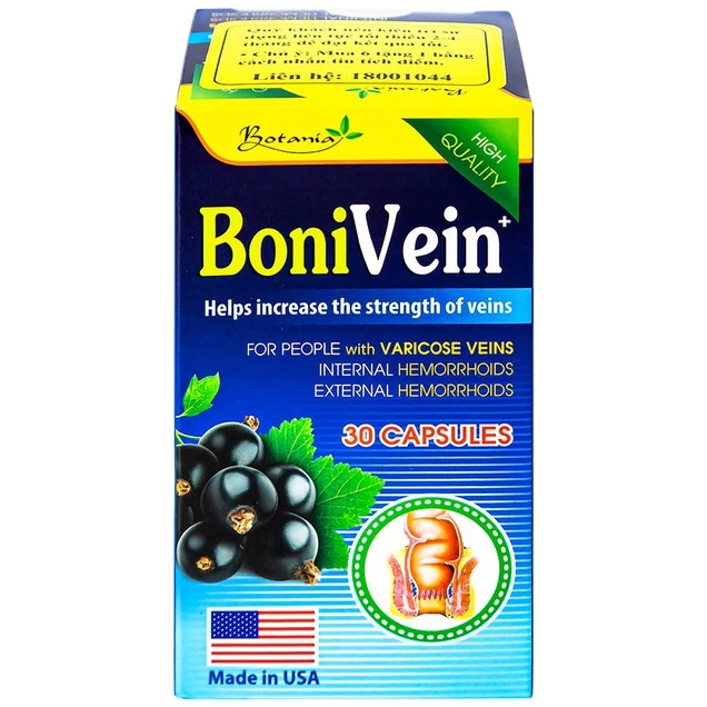 Viên uống BoniVein Botania hỗ trợ tăng sức bền của tĩnh mạch