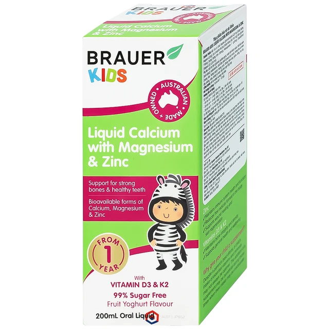 Siro hỗ trợ xương răng phát triển chắc khỏe cho bé Kids Liquid Calcium with Magnesium And Zinc (200ml)