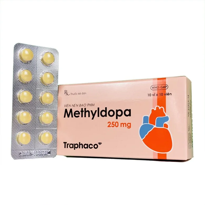 Viên nén Methyldopa 250 mg-Traphaco-hộp 10vỉ*10viên điều trị tăng huyết áp