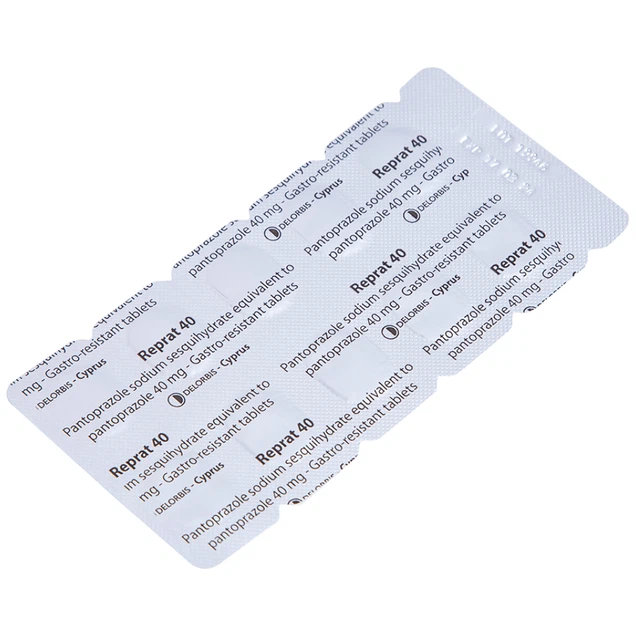 Thuốc Reprat 40mg Delorbis điều trị trào ngược dạ dày, thực quản (2 vỉ x 10 viên)