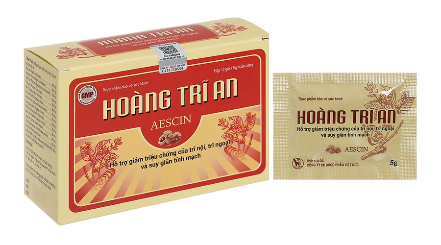 Hoàng Trĩ An hỗ trợ giảm trĩ, suy giãn tĩnh mạch hộp 12 gói x 5g