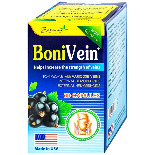 Viên uống BoniVein Botania hỗ trợ tăng sức bền của tĩnh mạch