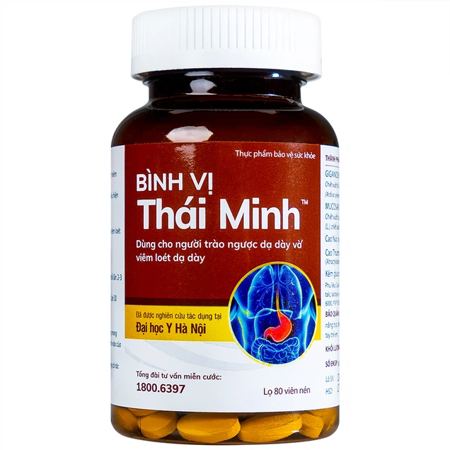 Viên uống Bình Vị Thái Minh hỗ trợ giảm acid dịch vị, giúp bảo vệ niêm mạc dạ dày