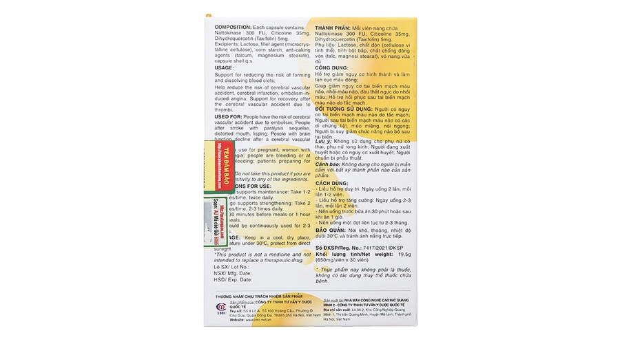 Nattospes Platinum giúp giảm nguy cơ tai biến mạch máu não hộp 30 viên