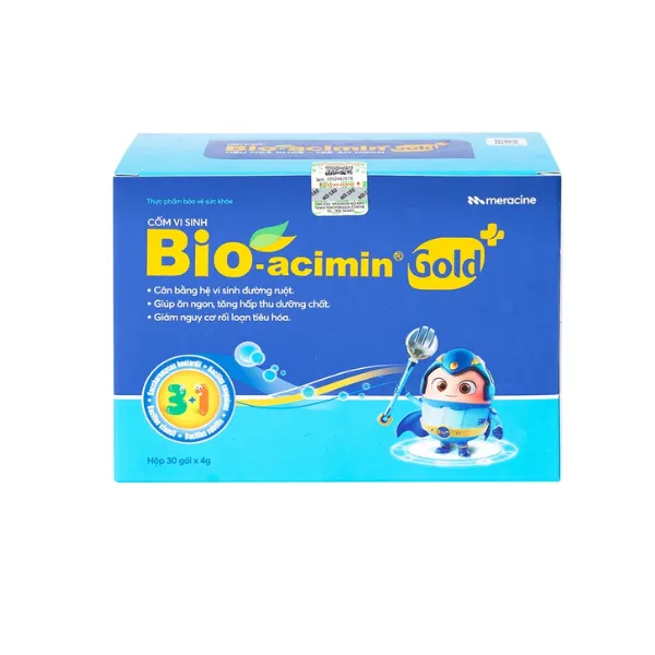 Cốm vi sinh Bioacimin Gold Meracine cân bằng hệ vi sinh đường ruột, giảm nguy cơ rối loạn tiêu hóa