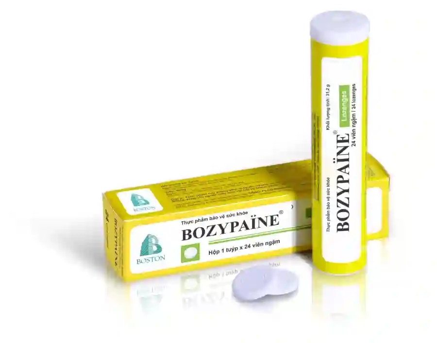 Viên ngậm Bozypaine giúp nhuận phế, giảm ho, rát họng hộp 24 viên
