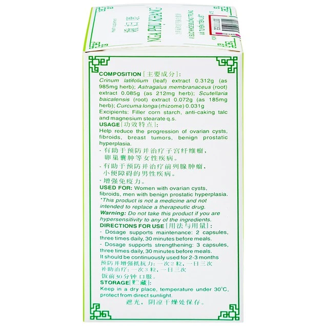 Nga Phụ Khang-hỗ trợ giảm sự tiến triển của u nang buồng trứng