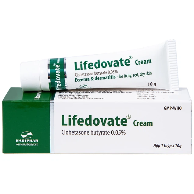 Kem bôi da Lifedovate Cream 0,05% Hadiphar điều trị các vết long eczema, viêm da