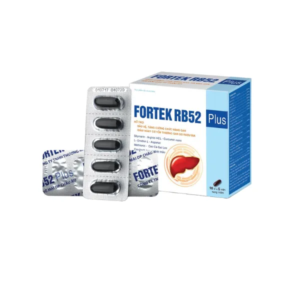 Viên Uống Bổ Gan Fortek Rb52 Plus - Giải Độc Gan - Hạ Men Gan - Bảo Vệ Tế Bào Gan, Tăng Cường Chức Năng Gan