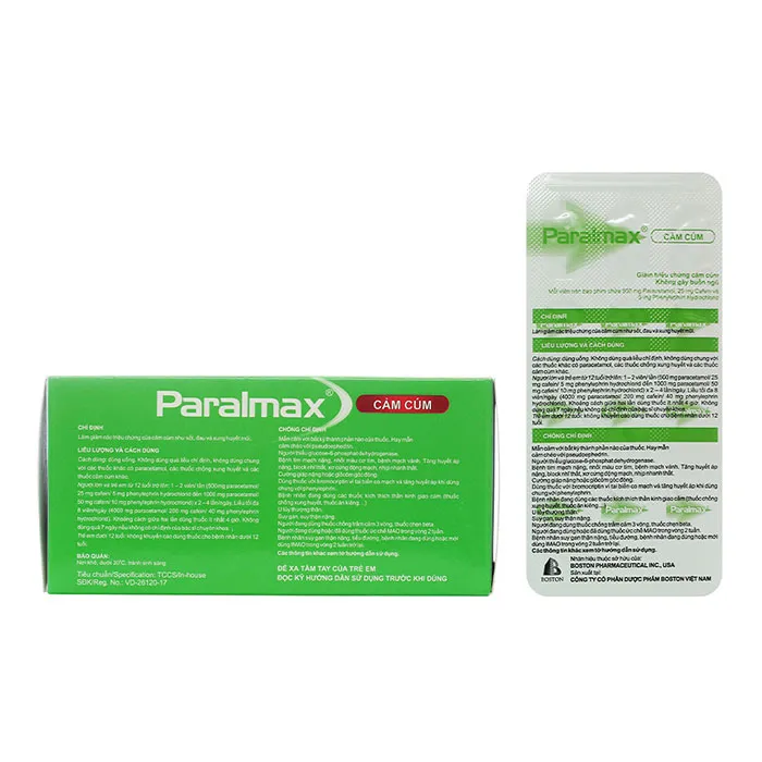 Paralmax Cảm Cúm giảm đau, hạ sốt 