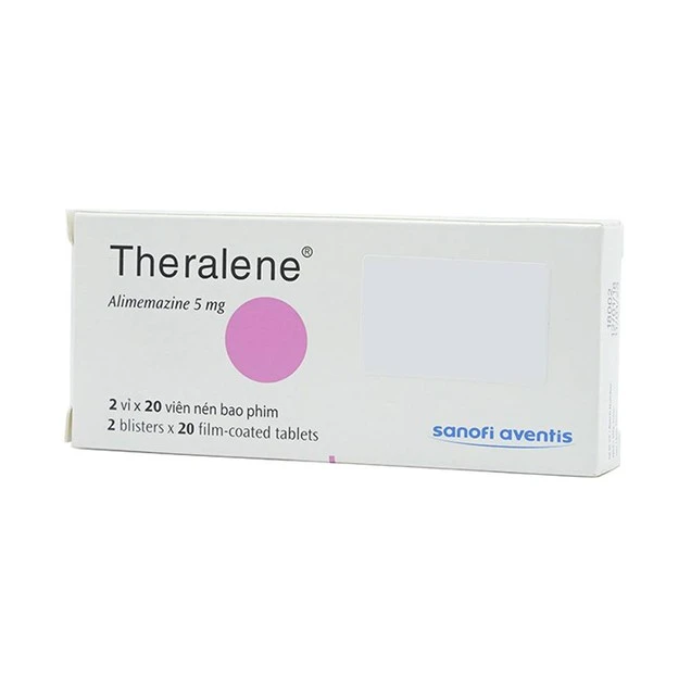 Theralene 5mg-Alimemazine-Sanofi VN- hỗ trợ điều trị các triệu chứng viêm mũi dị ứng, mày đay, ho đêm, mất ngủ nhẹ