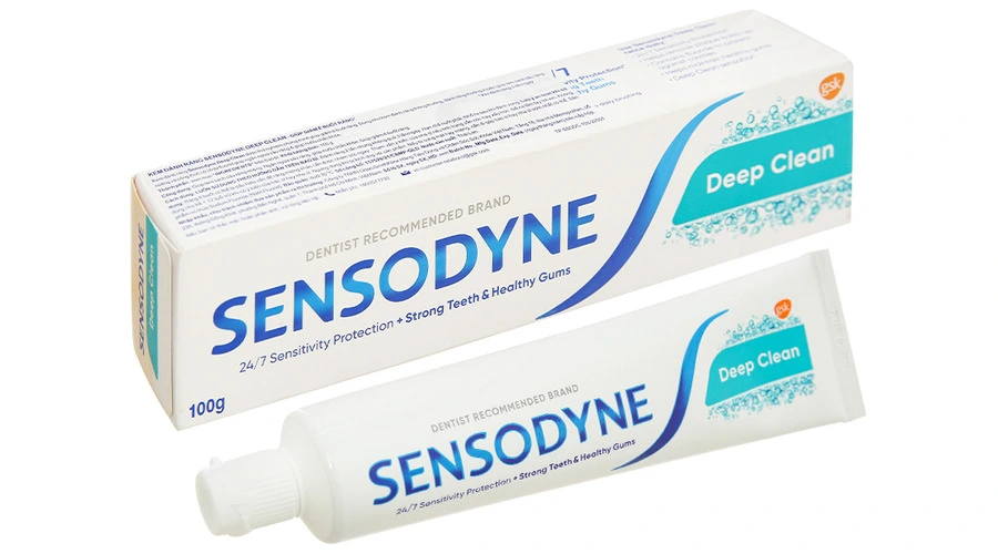 Kem đánh răng Sensodyne Deep Clean giảm ê buốt răng tuýp 100g