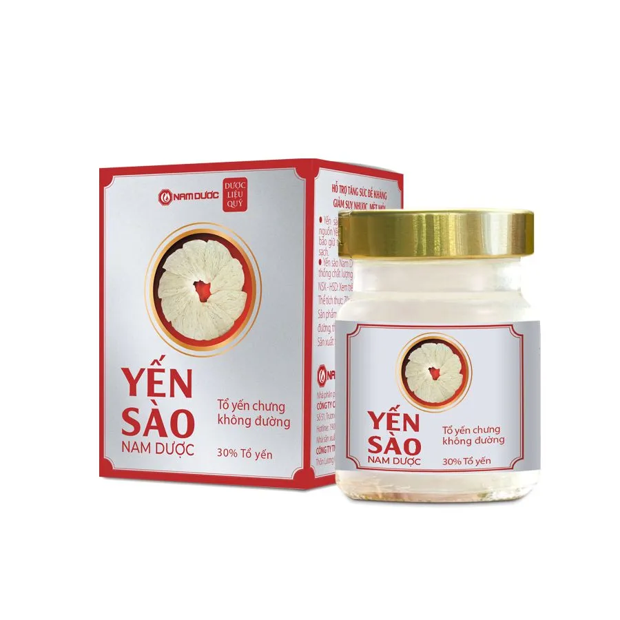 Thực phẩm bổ sung Yến Sào Nam Dược – Tổ yến chưng không đường hộp 1 lọ 70ml
