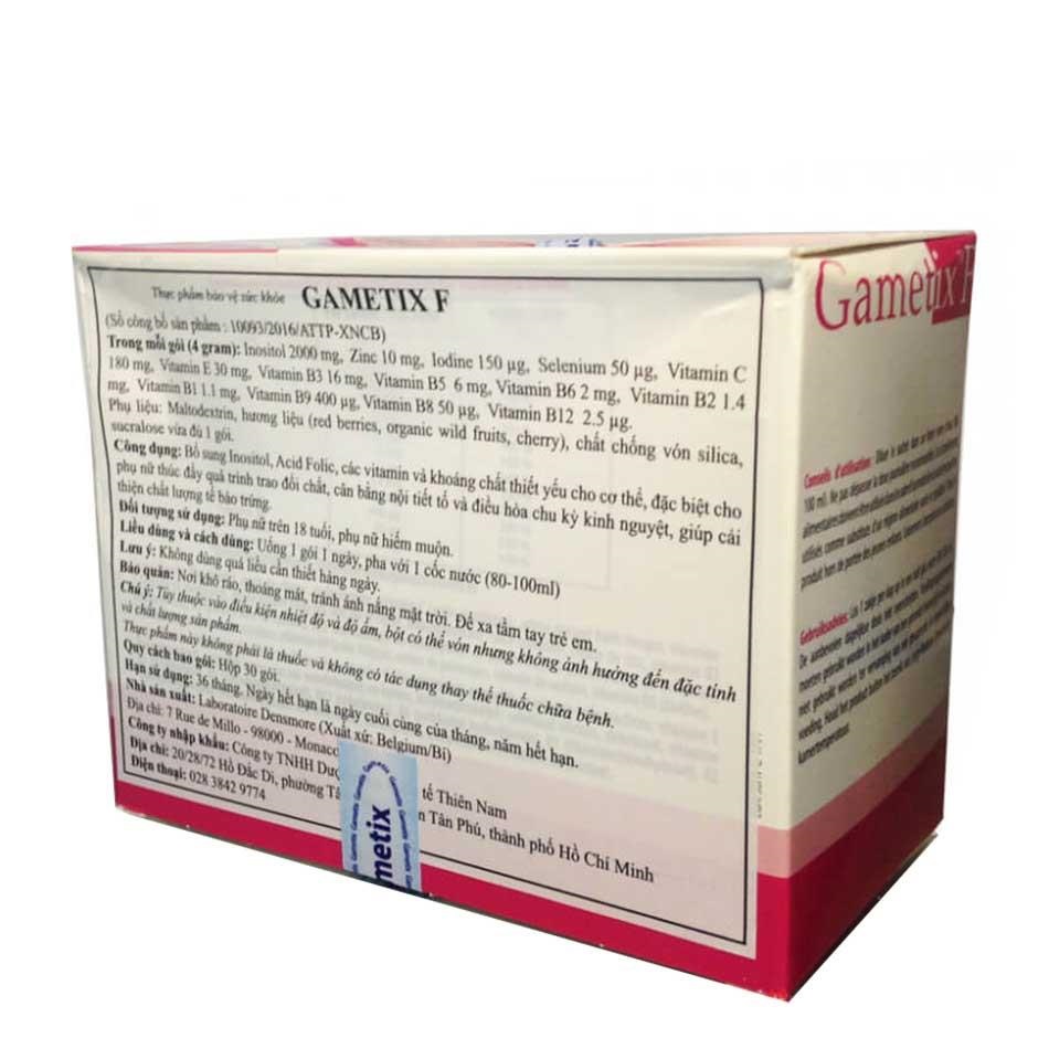 Gametix F - tăng cường khả năng sinh sản ở phụ nữ hỗ trợ thụ thai