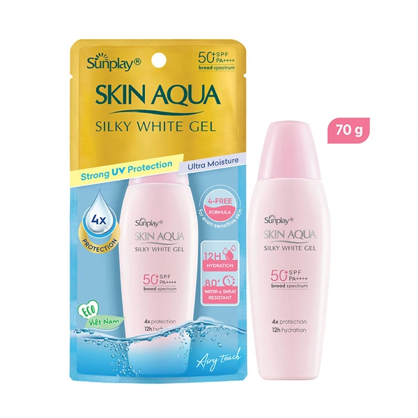 Gel chống nắng dưỡng da trắng mịn - Sunplay Skin Aqua Silky White Gel