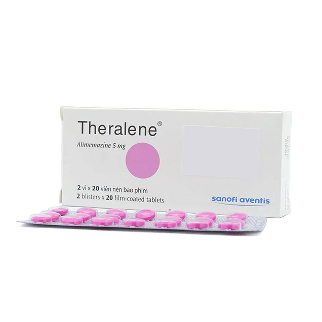 Theralene 5mg-Alimemazine-Sanofi VN- hỗ trợ điều trị các triệu chứng viêm mũi dị ứng, mày đay, ho đêm, mất ngủ nhẹ