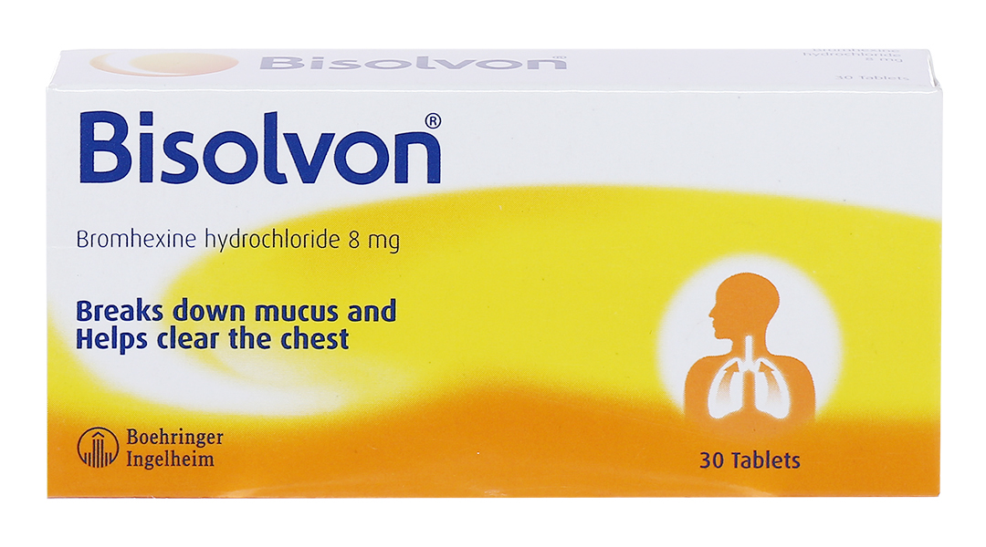 Thuốc Bisolvon 8mg Boehringer làm loãng đờm, tiêu chất nhầy (3 vỉ x 10 viên)