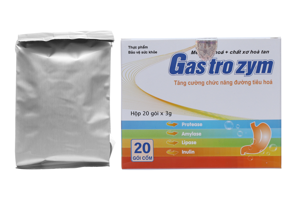Cốm Gastrozym bổ sung men tiêu hóa, chất xơ hòa tan hộp 20 gói x 3g