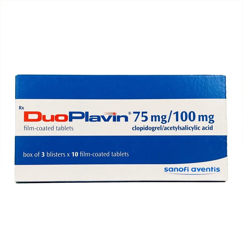 DuoPlavin-Clopidogrel 75mg/100mg-Sanofi-Hộp3vỉ*10viên  giảm nguy cơ đông máu, giảm xơ vữa huyết khối 