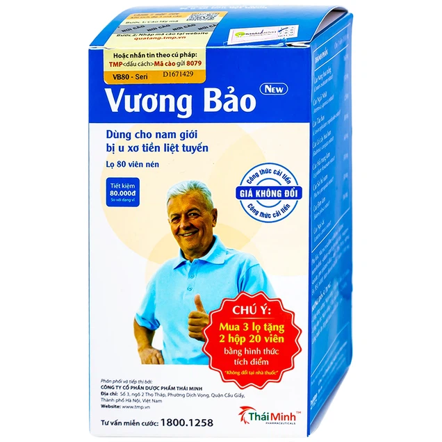 Vương bảo-Thái Minh giảm nguy cơ phát triển của u phì đại tiền liệt tuyến