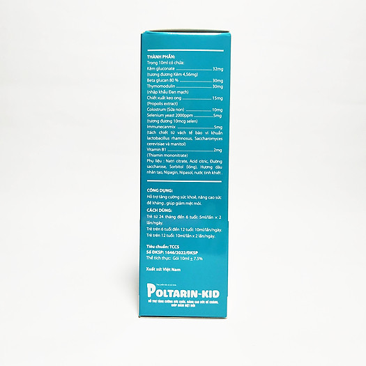 Siro Tăng Cường Miễn Dịch Poltarin Kid giúp Tăng Sức Đề Kháng, Giảm Mệt Mỏi, Không Lo Ốm Vặt
