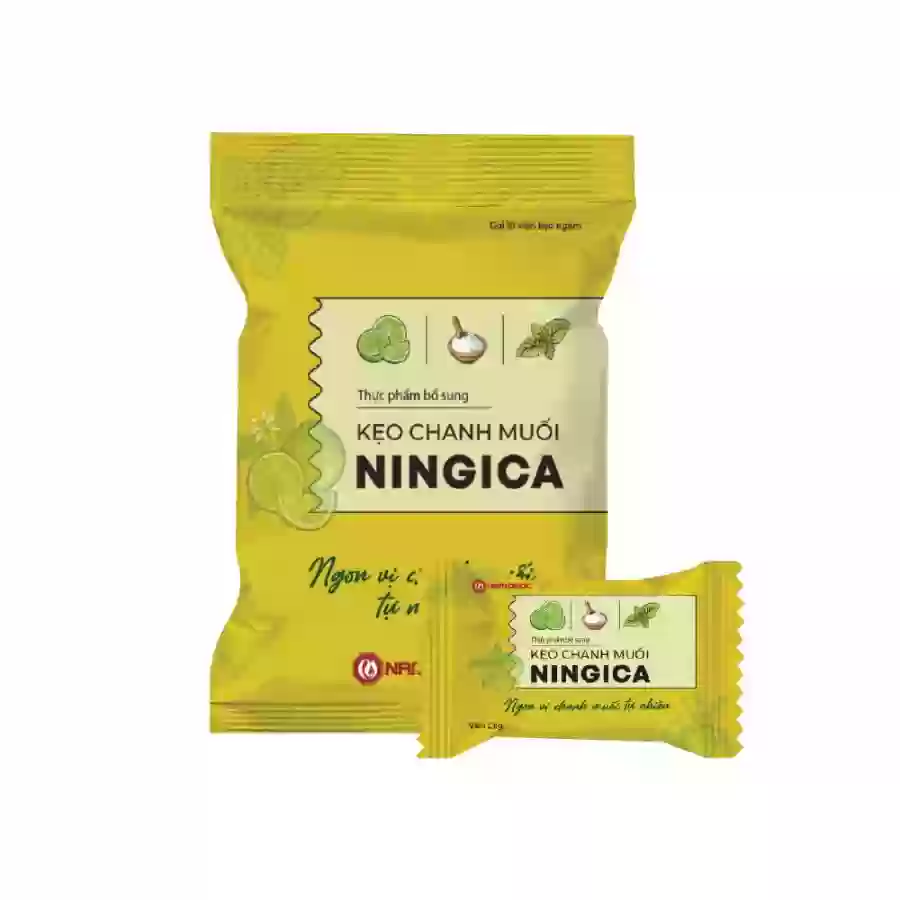 Thực phẩm bổ sung Kẹo chanh muối Ningica hỗ trợ bổ sung vitamin C và điện giải (10 viên)