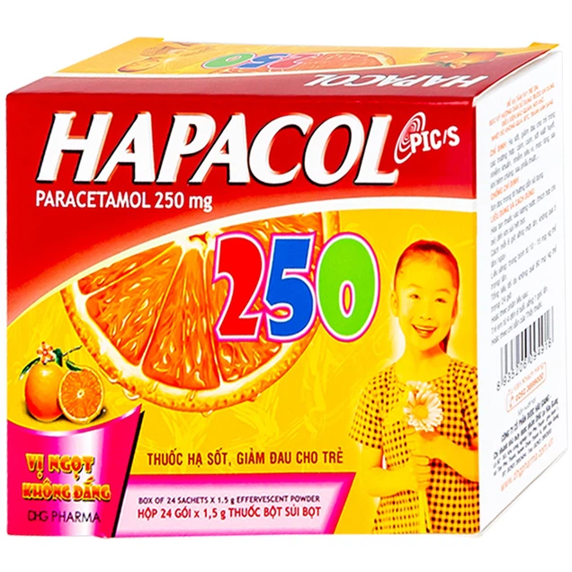 Bột Hapacol 250 DHG giảm đau, hạ sốt