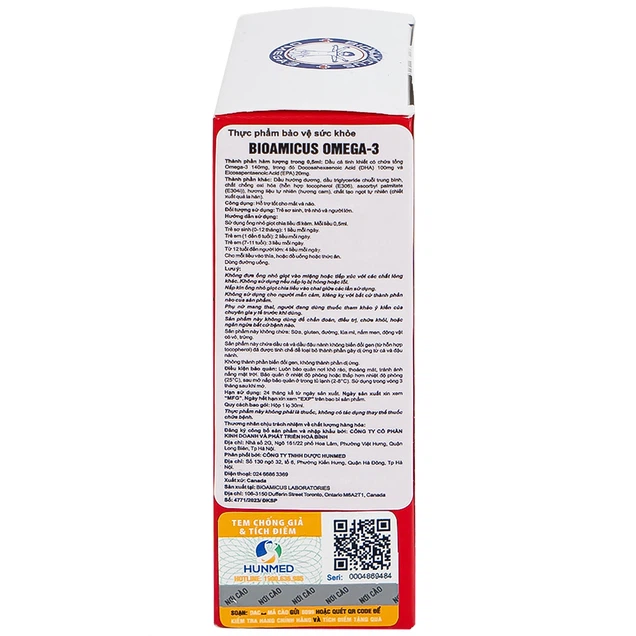 Dung dịch Bioamicus Omega-3 hỗ trợ tốt cho mắt và não