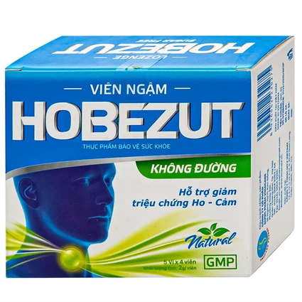 Viên ngậm Hobezut Vinacare không đường, giảm triệu chứng ho cảm (5 vỉ x 4 viên)