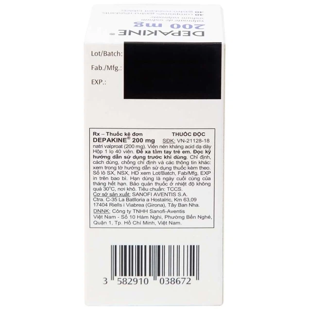 Depakine 200mg- điều trị động kinh, rối loạn lưỡng cực