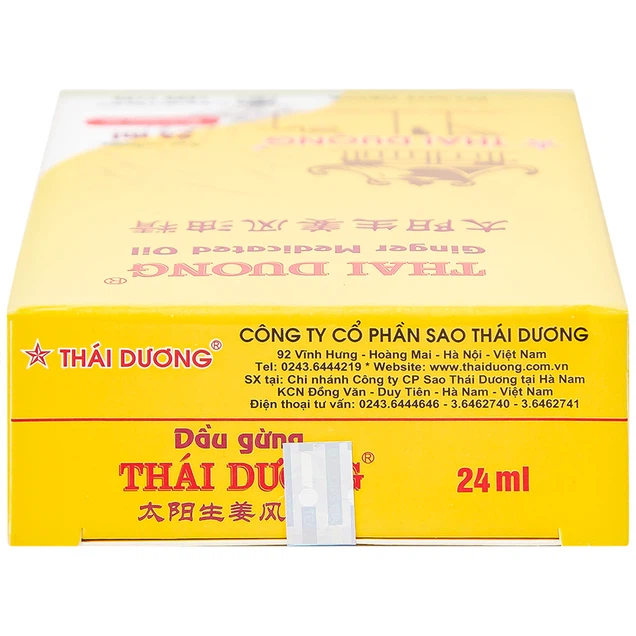 Dầu gừng Thái Dương điều trị đau đầu, đau lưng, đau dây thần kinh vai gáy