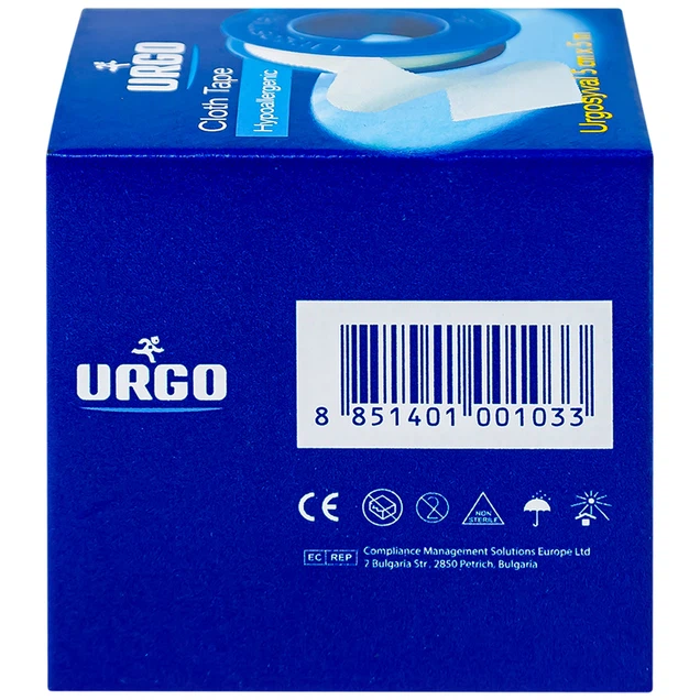 Băng keo lụa Urgo size 5cm x 5m băng các vết thương trong phẫu thuật, cố định thiết bị y tế