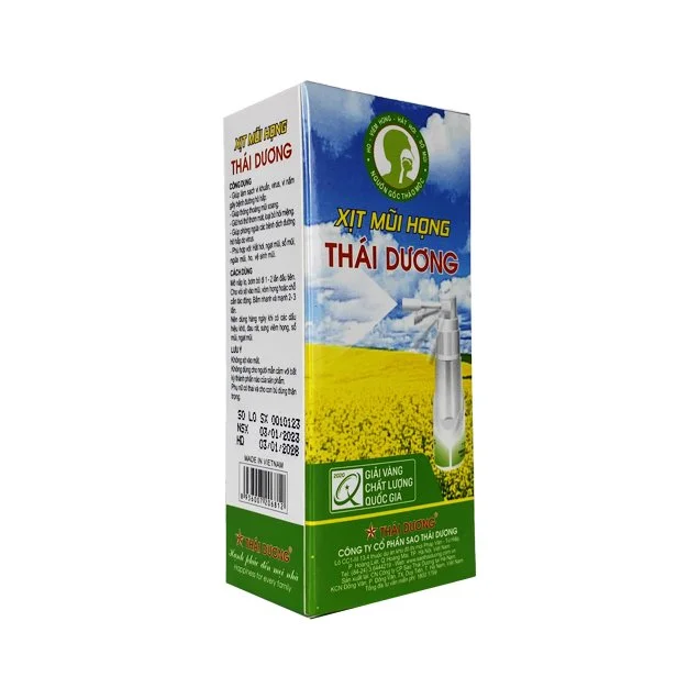 Thuốc xịt mũi họng Thái Dương giảm nghẹt mũi, sổ mũi, viêm mũi dị ứng, viêm xoang