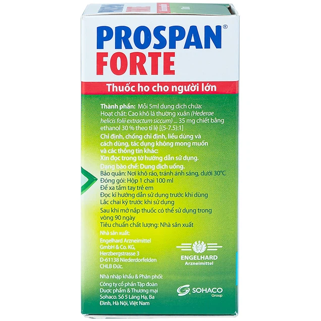 Thuốc Prospan Forte Engelhard điều trị viêm đường hô hấp cấp