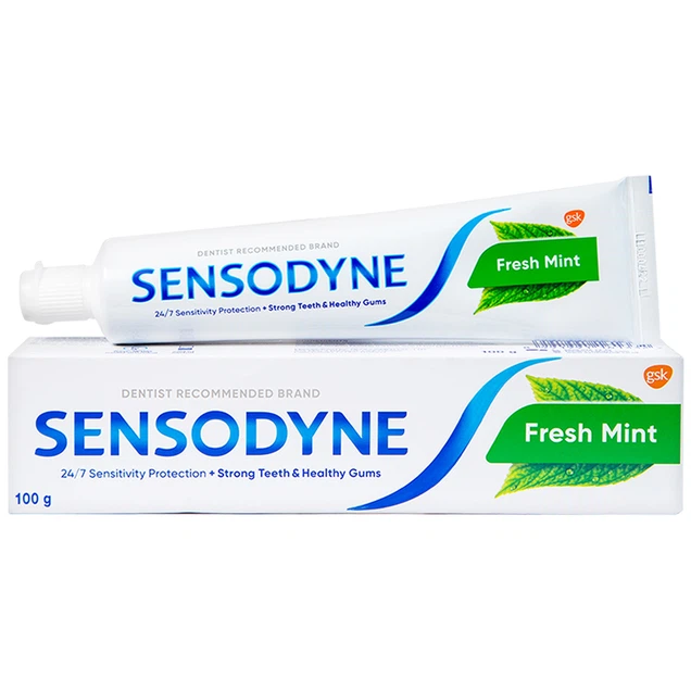 Kem đánh răng Sensodyne Fresh Mint bạc hà the mát, bảo vệ răng ê buốt mỗi ngày (100g)