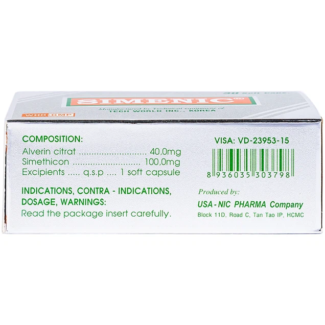 Thuốc Simenic trị chứng đau do co thắt, rối loạn tiêu hóa, đường mật