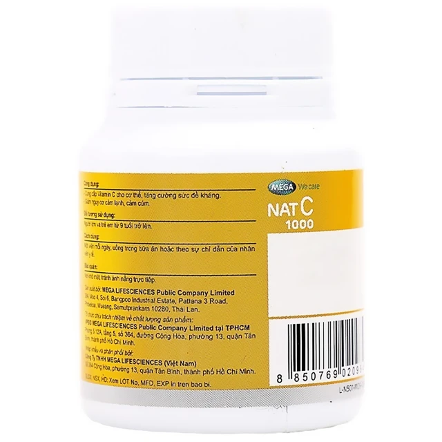 Viên tăng cường sức đề kháng Mega We Care Nat C (30 viên)