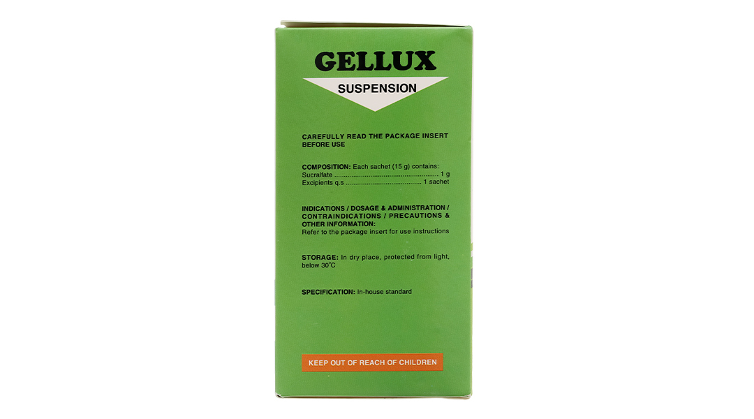 Hỗn dịch uống Gellux 1g trị viêm loét dạ dày, tá tràng (20 gói x 15g)