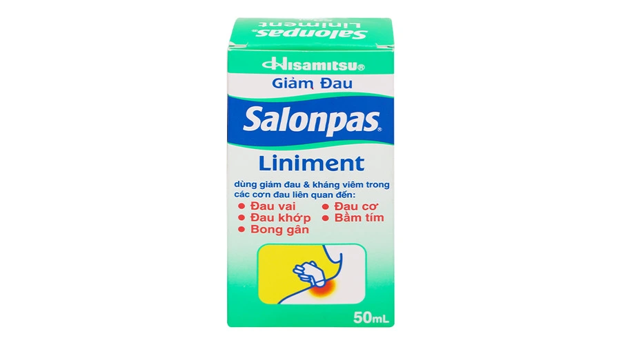 Dầu Salonpas Liniment giảm đau, kháng viêm các cơn đau vai, đau cơ (50ml)
