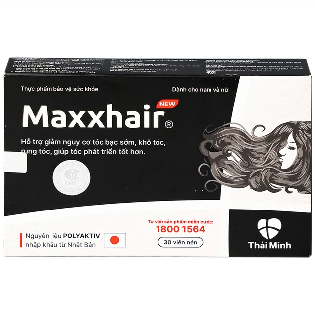 Viên uống Maxxhair New Thái Minh hỗ trợ tóc mọc chắc khỏe và giảm nguy cơ rụng tóc