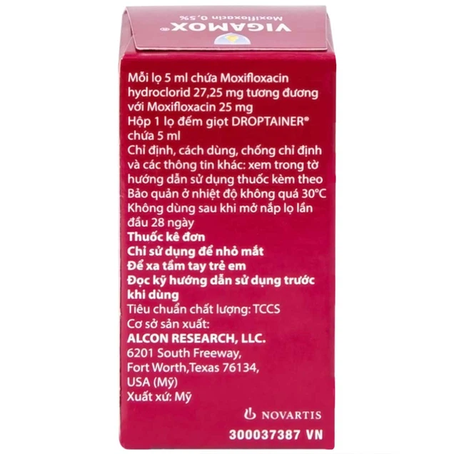 Thuốc nhỏ mắt Vigamox Alcon điều trị viêm kết mạc