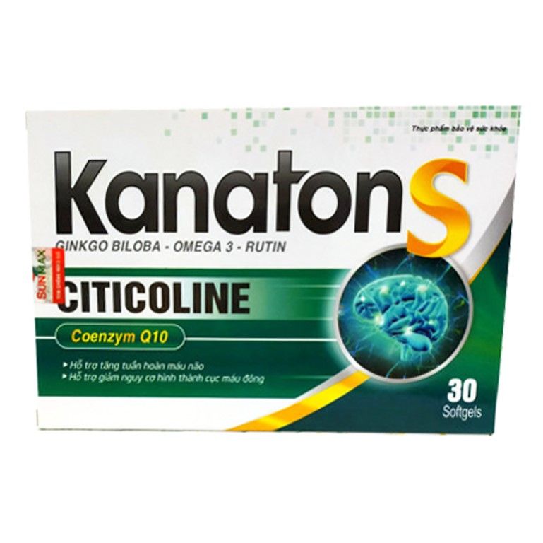 Viên uống Hỗ trợ tăng tuần hoàn máu não KanatonS Citicoline 