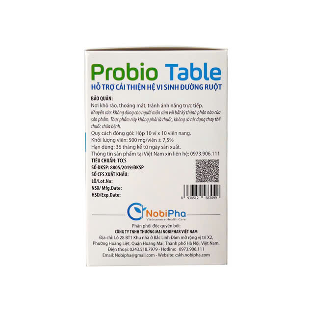 Men vi sinh dạng viên Probio Table bổ sung 3 tỉ lợi khuẩn