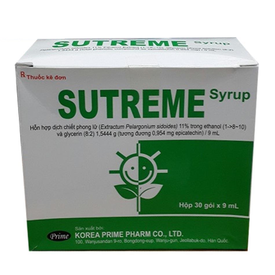 Thuốc Sutreme Syrup thảo dược điều trị các bệnh đường hô hấp. 