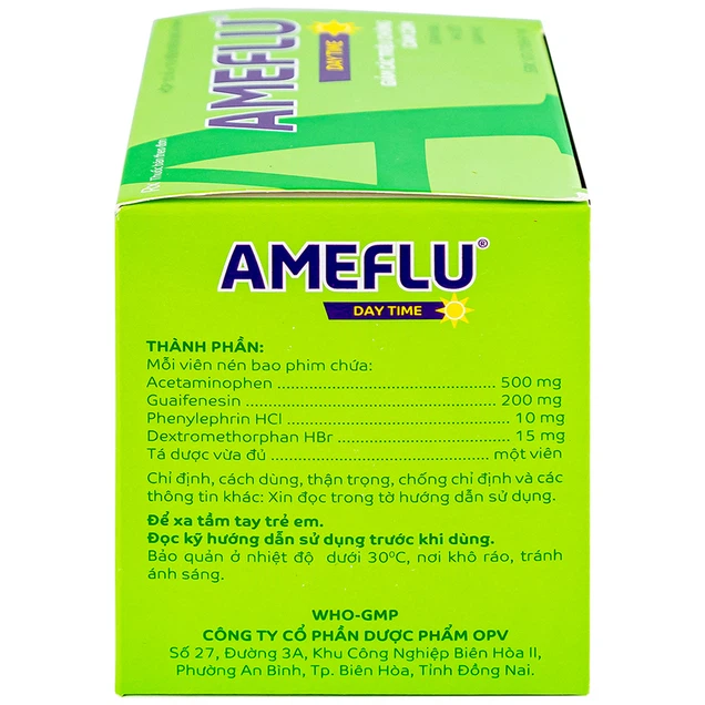 Thuốc Ameflu Day Time OPV giảm các triệu chứng cảm lạnh và cảm cúm (10 vỉ x 10 viên)