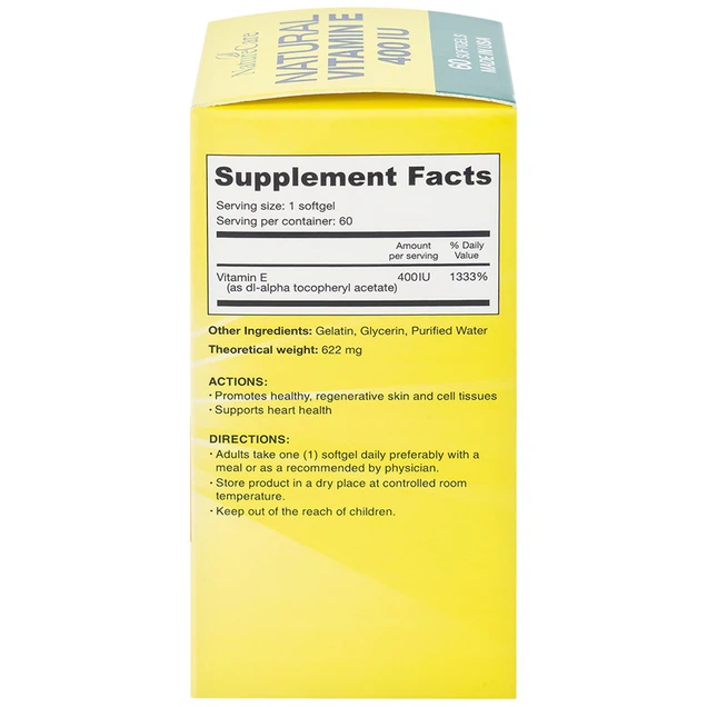 Viên uống Natural Vitamin E 400IU Naturecare cải thiện sức khỏe da